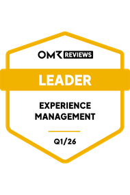 OMR Reviews Badge “Leader” in Experience Management for Q1/26 - Award for leading providers of customer experience solutions.