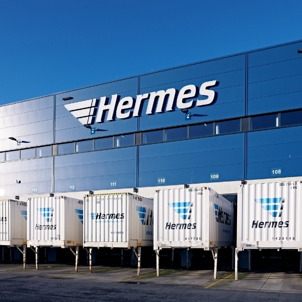 Hermes logistics center with docked swap bodies – customer reference for the use of the BSI Customer Suite in retail and logistics