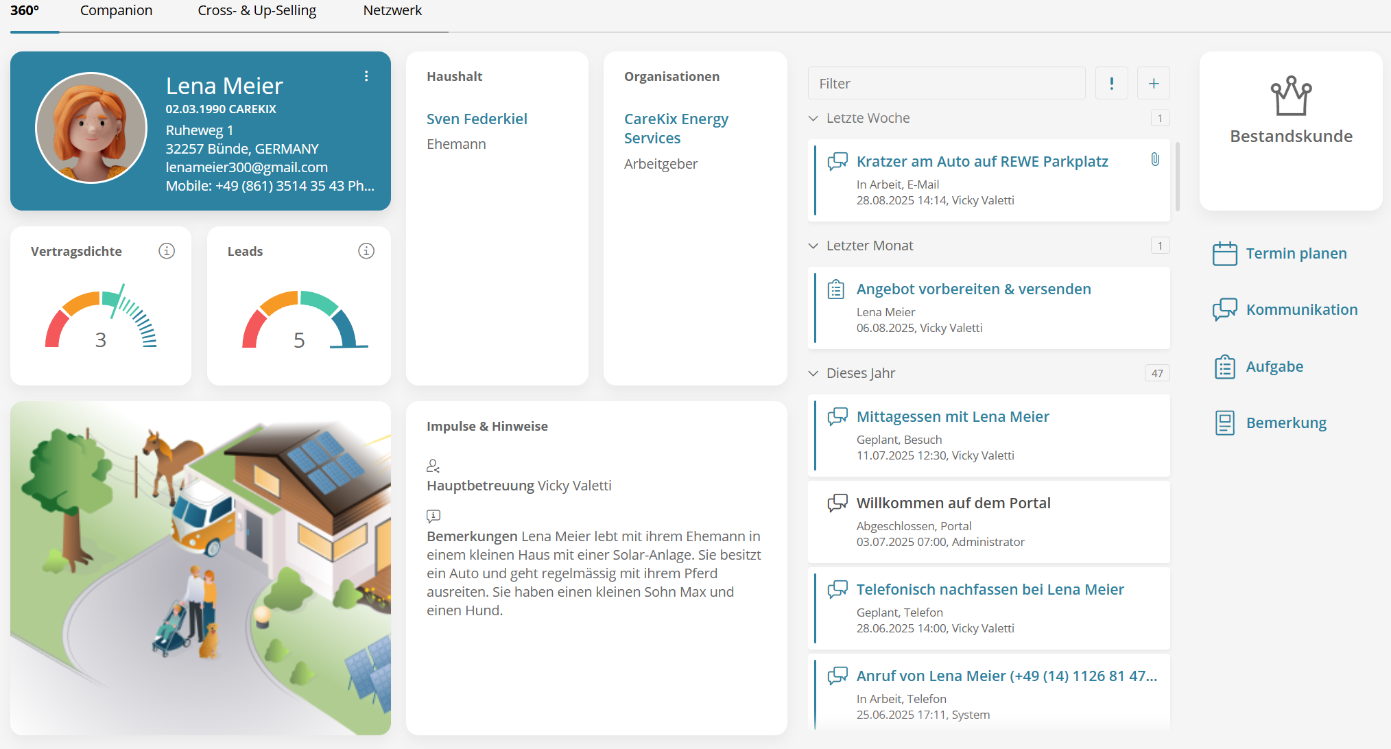 Screenshot der BSI Customer Suite